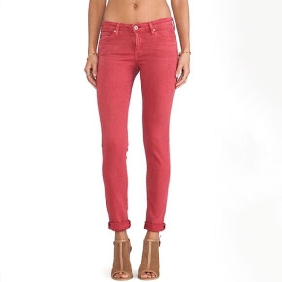 Ag Adriano Goldschmied Pink the Slit Cigarette Leg Jeans Women's Size 27R - Picture 1 of 12